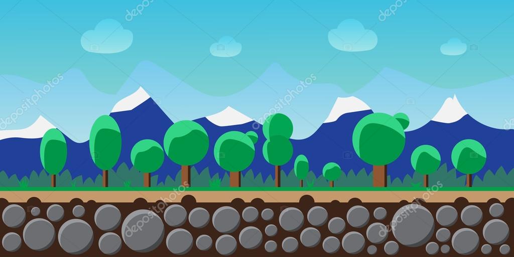 Natureza Paisagem Plano De Fundo Para Jogos árvores Montanhas