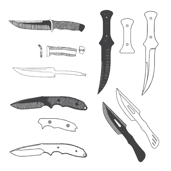 Coleção de facas do exército . — Vetor de Stock