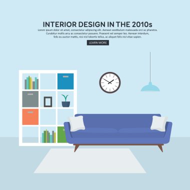 2010s, düz iç oturma odası.