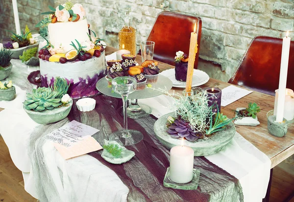 La decoración de la mesa de boda — Foto de Stock