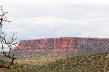 Sedona, Arizona 'nın Kızıl Kayalıklarında kış.