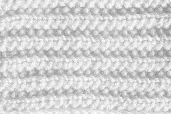 Handmade knitting texture, white background. Gray wool with fine threads, close-up.