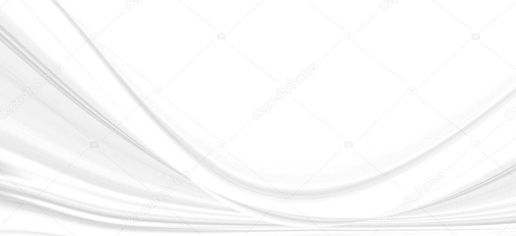 White background 3 d with elements of waves in a fantastic abstract design, the texture of the lines in a modern style for wallpaper. Light gray template for wedding ceremony or business presentation.