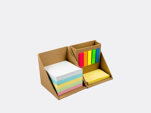 Papier de note de couleur dans le coffret en papier — Photo