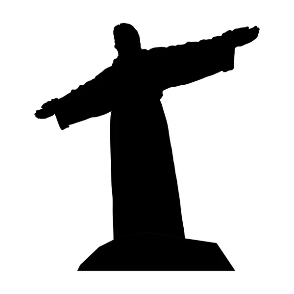 Jesus Christ - black silhouette. — Stock Vector