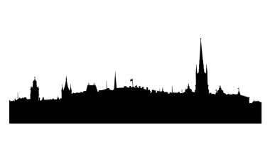 Manzarası, Stockholm, İsveç. Vektör çizim.