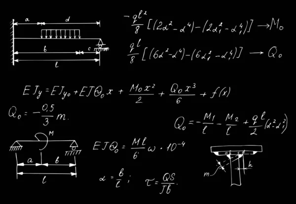 Notazione Fisica Con Equazioni Figure Schemi Trame Altri Calcoli Nel — Vettoriale Stock