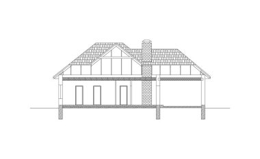 Mimari siyah beyaz arka plan. Banliyölerin kesiştiği ev. Modern vektör planı. Kaba model.