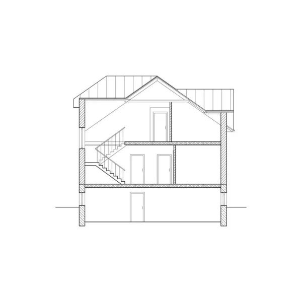 Architektonische Hintergründe Querschnittsvorort Haus Vektorentwurf — Stockvektor