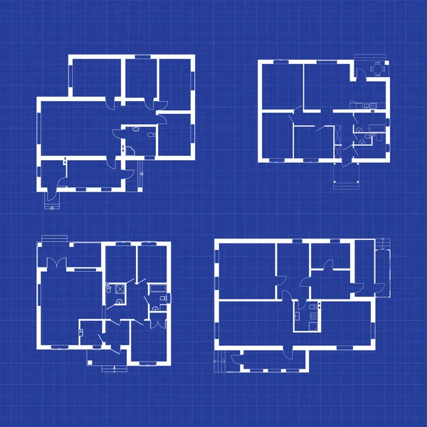 Set Floor Plans Blueprints Vector Unfurnished Ground Floor Plans Your — Stock Vector