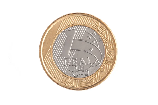 Brasilianska comemmorative 1 verkliga mynt — Stockfoto