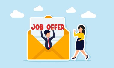 İş kadınlarının iş sahibi olmaları, bir şirkete iş başvurusunda bulunarak iş bulma çabalarının bir göstergesi olarak zarf çiziminden ortaya çıkan mektuplar sunuyor.