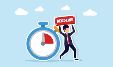 İş Adamı Son Zaman Çizelgesi Kurulunun Stopwatch İllüstrasyon İş Projesi Son Zaman Çizelgesi