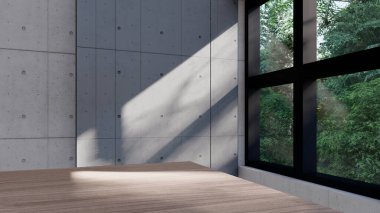 empty interior room shadow wall space background mock up architecture sunlight. empty home modern window light floor design apartment white house. indoor abstract blank minimal concept backdrop.