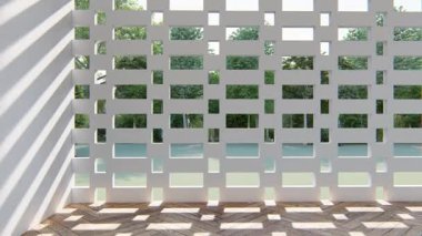 Boş iç oda gölge duvarı arka planı mimari güneş ışığını taklit ediyor. boş ev modern pencere ışıklandırması daire tasarımı ev içinde beyaz ev. boş küçük konsept arkaplan parlak temiz.