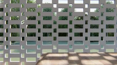 Boş iç oda gölge duvarı arka planı mimari güneş ışığını taklit ediyor. boş ev modern pencere ışıklandırması daire tasarımı ev içinde beyaz ev. boş küçük konsept arkaplan parlak temiz.