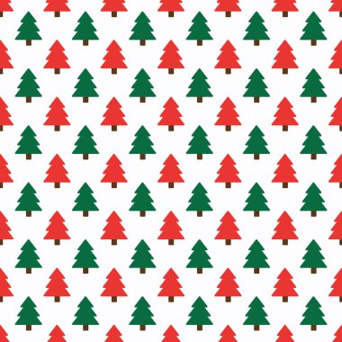 Kırmızı ve yeşil Noel ağaçları dikişsiz desen