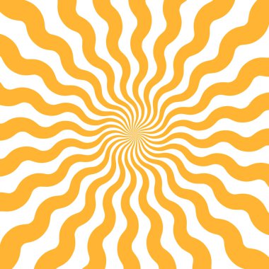 Beyaz Arkaplan vektör illüstrasyonunda Soyut Turuncu Dalgalı Güneş Işıkları