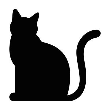 Kara Kedi siluet vektör şablonu