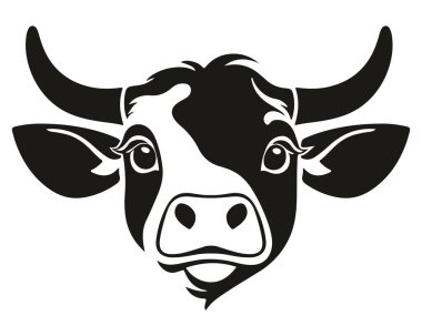 Siyah ve beyaz baldır başı siluet portresi, logo, element. Vektör illüstrasyonu