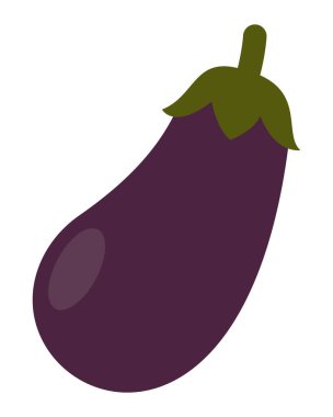 Beyaz arkaplan işareti, sembol, simge vektör illüstrasyonunda mor patlıcan