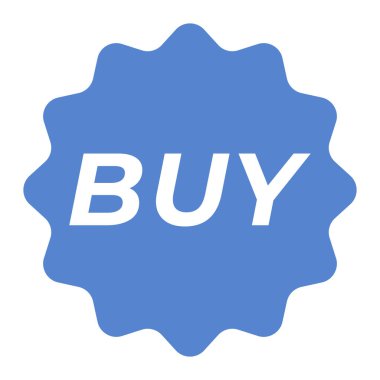 Blue Buy izole edilmiş kauçuk damga, etiket, imza vektör illüstrasyonu