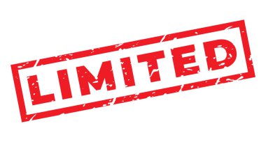 Kırmızı Limitli izole grunge damgası, çıkartma, imza vektör illüstrasyonu