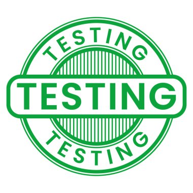 Yeşil Test izole pul, etiket, imza vektör illüstrasyonu