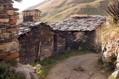 Köy Ushguli içinde Gürcistan, Kafkas Dağları üst Svaneti,