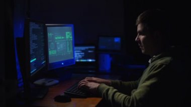 hacker bilgisayar çalışır
