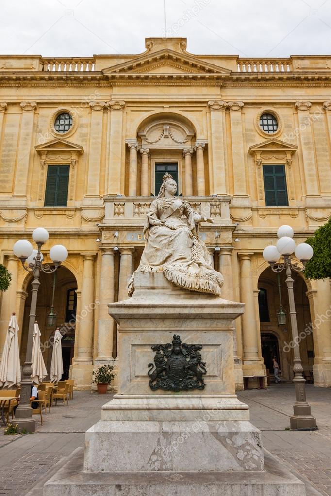 Queen Victoria Memorial on Republic Square in Valletta, Malta.