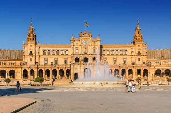 Vista del atardecer de Plaza de España en Sevilla, Andalucía provincia, España . — Foto de Stock