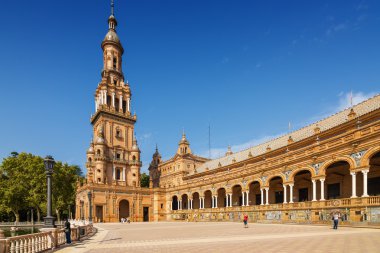 Plaza de Espana Sevilla, Andalusia Eyaleti, İspanya mimari kompleks.