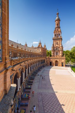 Plaza de Espana Sevilla, Andalusia Eyaleti, İspanya mimari kompleks.