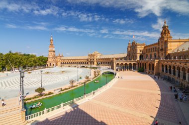 Plaza de Espana Sevilla, Andalusia Eyaleti, İspanya mimari kompleks.