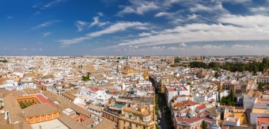 Güneşli Sevilla görünümünden Giralda, Andalusia Eyaleti, İspanya bakış