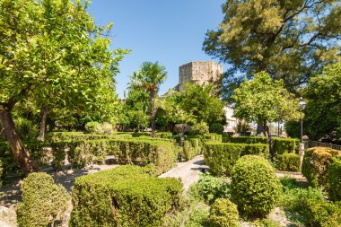 Çeşme ve bahçeleri Alcazar de Los Cristianos, Reyes Cordoba, Andalusia Eyaleti, İspanya