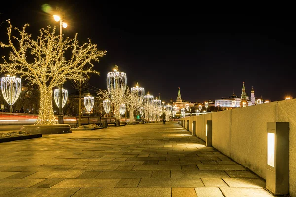 Вид Різдвяні Прикраси Біля Храму Христа Спасителя Москва Росія — стокове фото