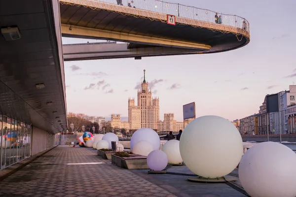 Zimní Západ Slunce Pohled Historické Centrum Moskvy Nedaleko Kremlu Rudého — Stock fotografie