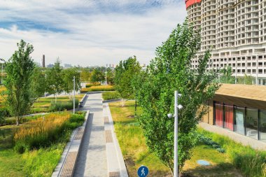 Mimarlık parkı Tufeleva Roscha, Moskova, Rusya.