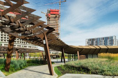 Mimarlık parkı Tufeleva Roscha, Moskova, Rusya.