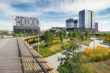 Mimarlık parkı Tufeleva Roscha, Moskova, Rusya.