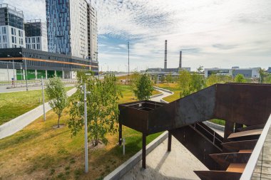 Mimarlık parkı Tufeleva Roscha, Moskova, Rusya.