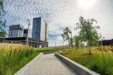 Mimarlık parkı Tufeleva Roscha, Moskova, Rusya.