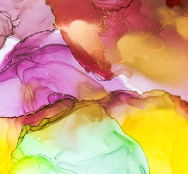 Soyut renkli arka plan, duvar kağıdı. Akrilik boyaları karıştırıyorum. Modern sanat. Mermer dokusu. Alkol mürekkep renkleri yarı saydam