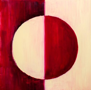 renkli geometrik şekiller: yuvarlak ve soyut tablolar. Modern sanat, resim, soyut kavram