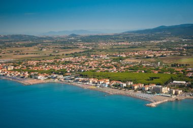 Etrüsk Coast, İtalya, Toskana, Cecina havadan görünümü