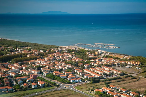Vista aérea de la costa etrusca, Italia, Toscana, Vada —  Fotos de Stock