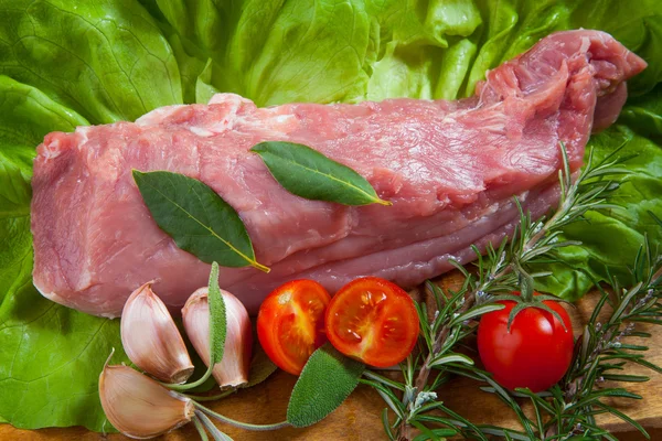 Composição da carne de primos de alimentos, ingrediente para comer — Fotografia de Stock