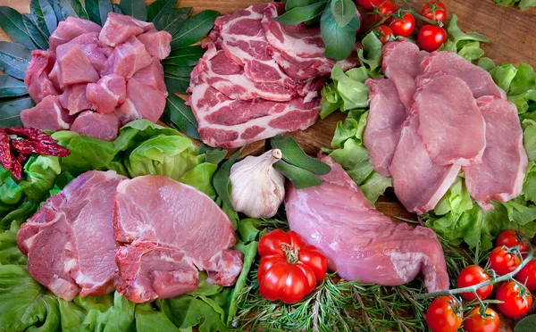 Composição da carne de primos de alimentos, ingrediente para comer — Fotografia de Stock